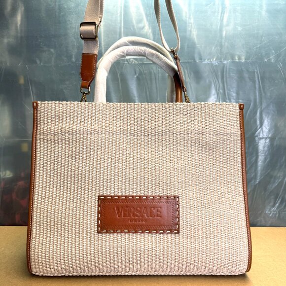 Versace Athena Raffia Tote Bag - Picture 9 of 14